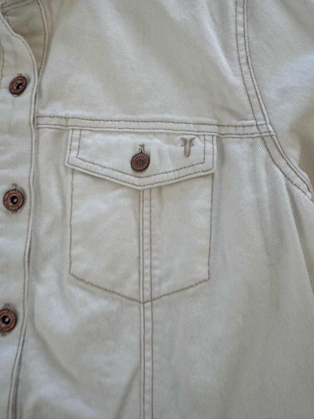 Frye Cream Button-Front Shirt - Picture 6 of 9